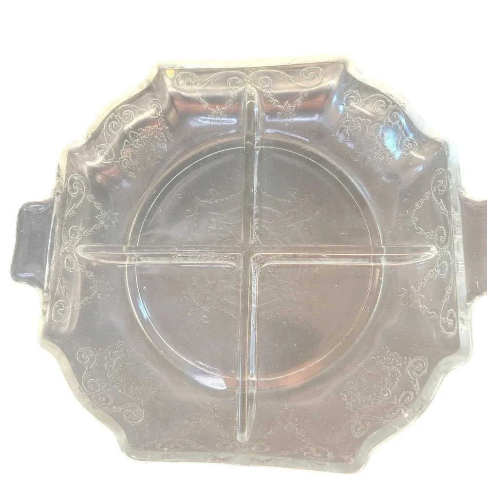 Vintage Indiana Glass Lorain Divided Relish Dish | Depression Glass Serving Tray
